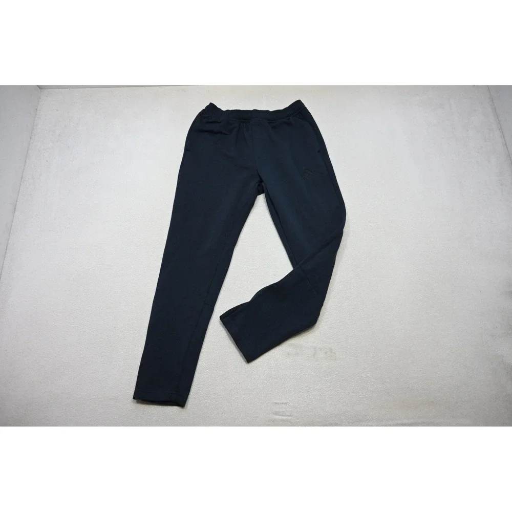 Adidas Sweat Pants Mens Medium Navy Blue Ankle Zip Tapered Joggers Excellent